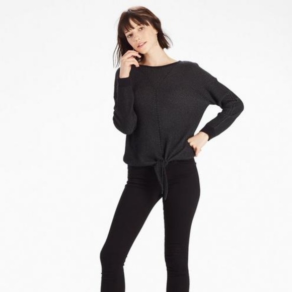 Lucky Brand Grey Tie Front Sweater XS - Picture 1 of 9